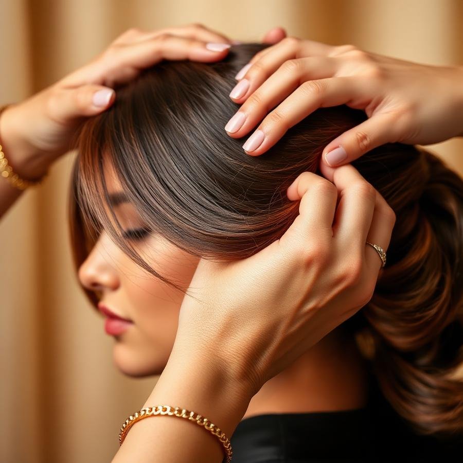 Hair spa treatment being performed at the salon