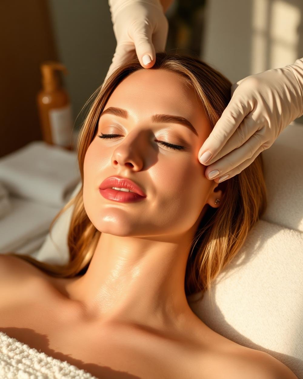 Facial skin care treatment in a salon