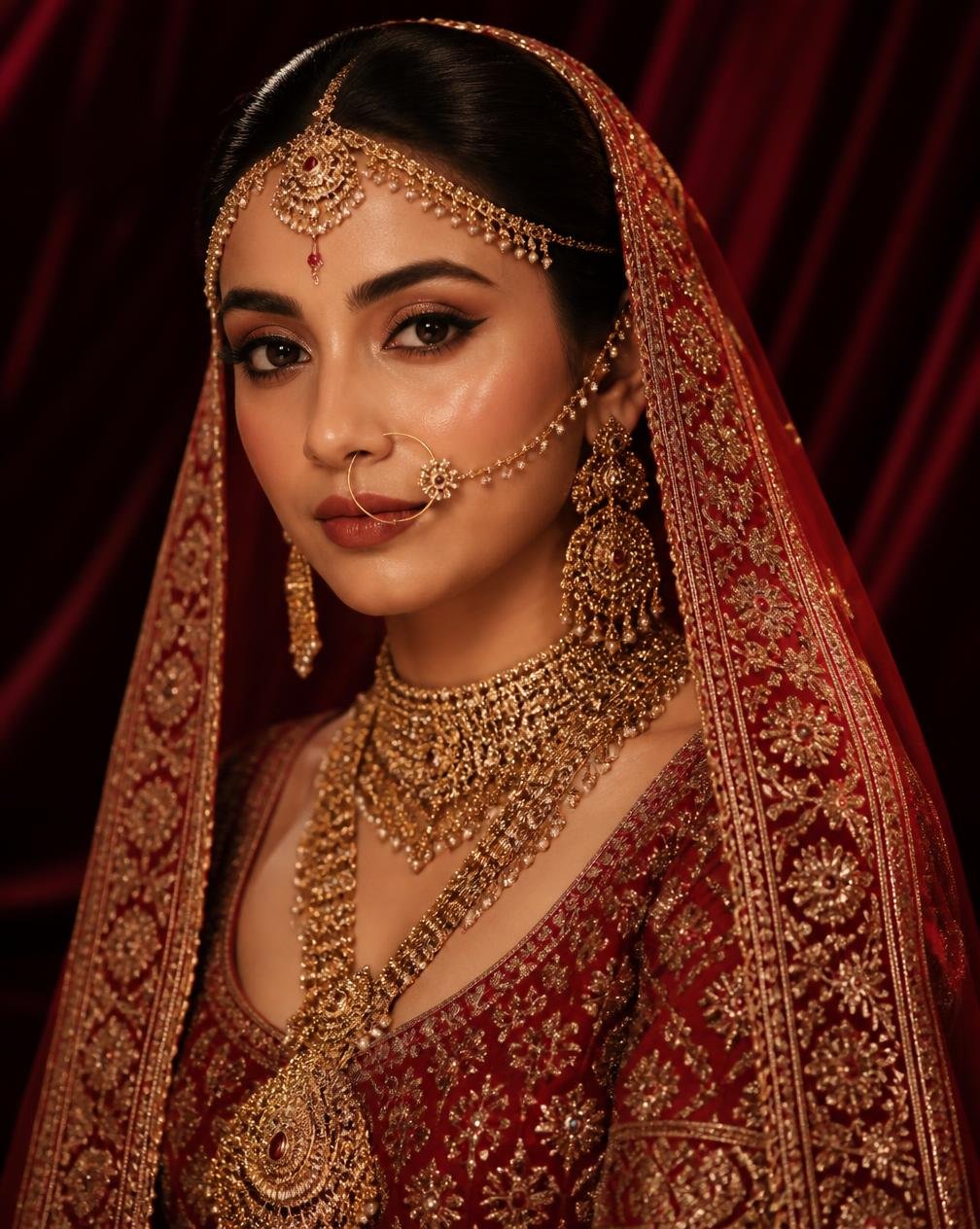 Bridal makeup and jewellery styling